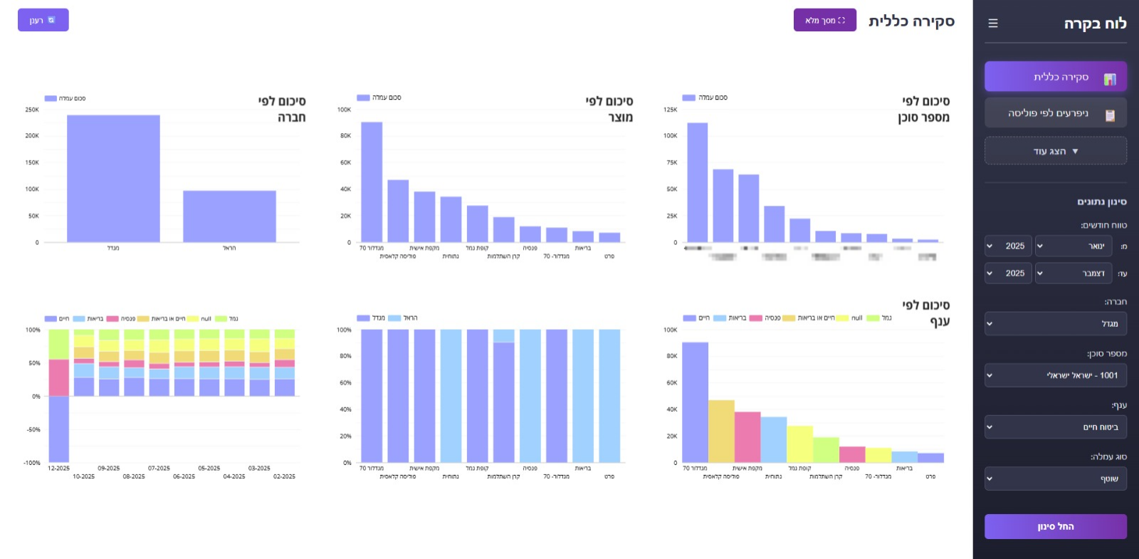 דשבורד ניתוח נתונים
